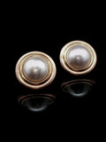 Vintage 18ct Yellow Gold Mabé Pearl Earrings