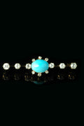 Antique Victorian 14ct Gold Turquoise and 1.50ct Diamond Brooch