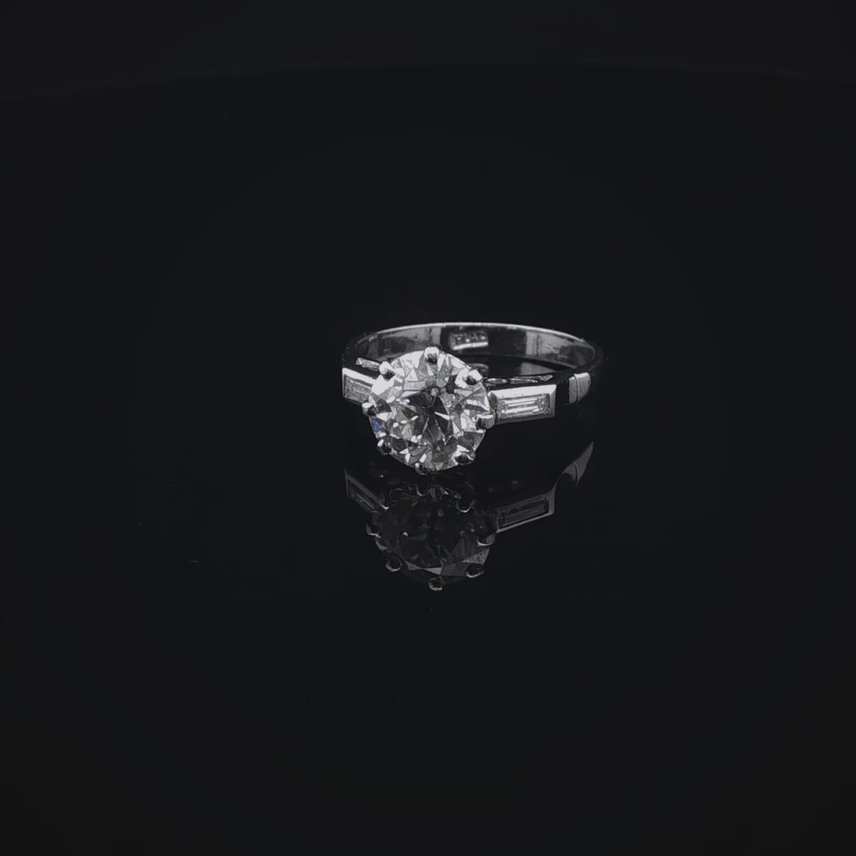 Antique Platinum 1.75ct Old Cut Diamond Ring, Cut Circa 1860
