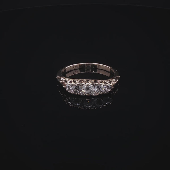 Antique Victorian 18ct Yellow Gold Five Stone Old Cut Diamond Ring, Circa 1870