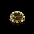 9ct Gold Smokey Quartz and Pearl Brooch